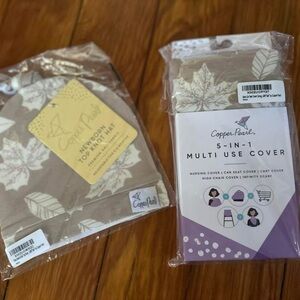 Copper Pearl Leaf Pattern Cover and Hat Set